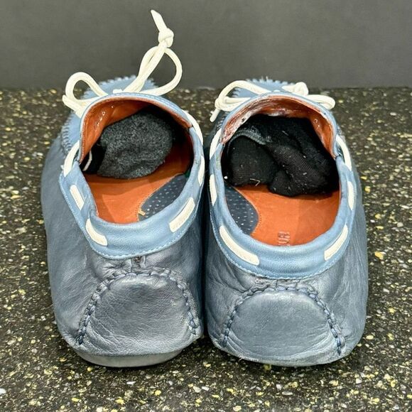 Robert Zur Two Tone Blue Glove Leather Driving Moccasins. Size 10M. main image 4